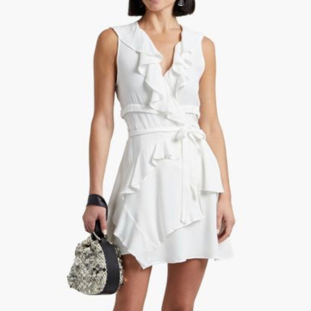 IRO WHITE RUFFLED SUN DRESS Saks fifth Avenue